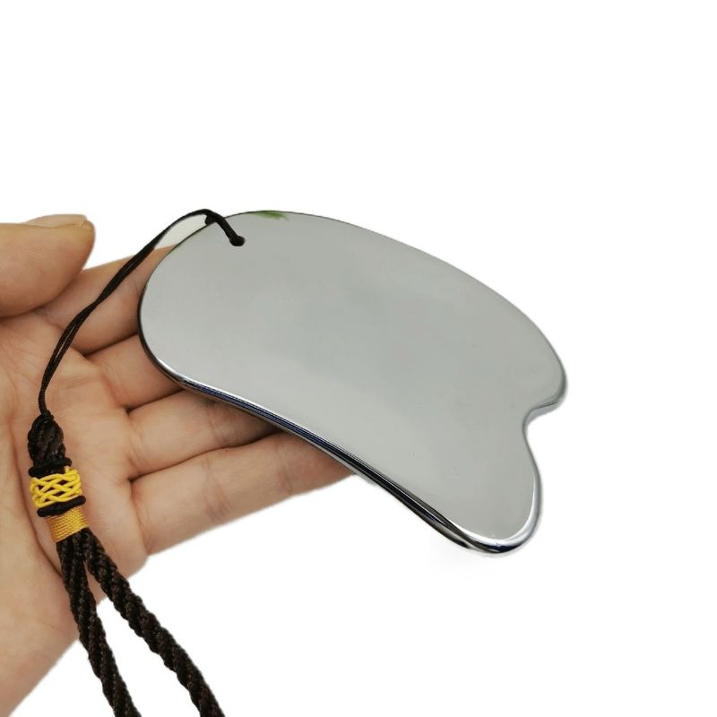 Massagista Facial Pedra Energética Prata Terahertz Tabela de raspagem THz Gua Sha Ferramenta de Massagem 2024 Tendência Produtos Energia Saudável