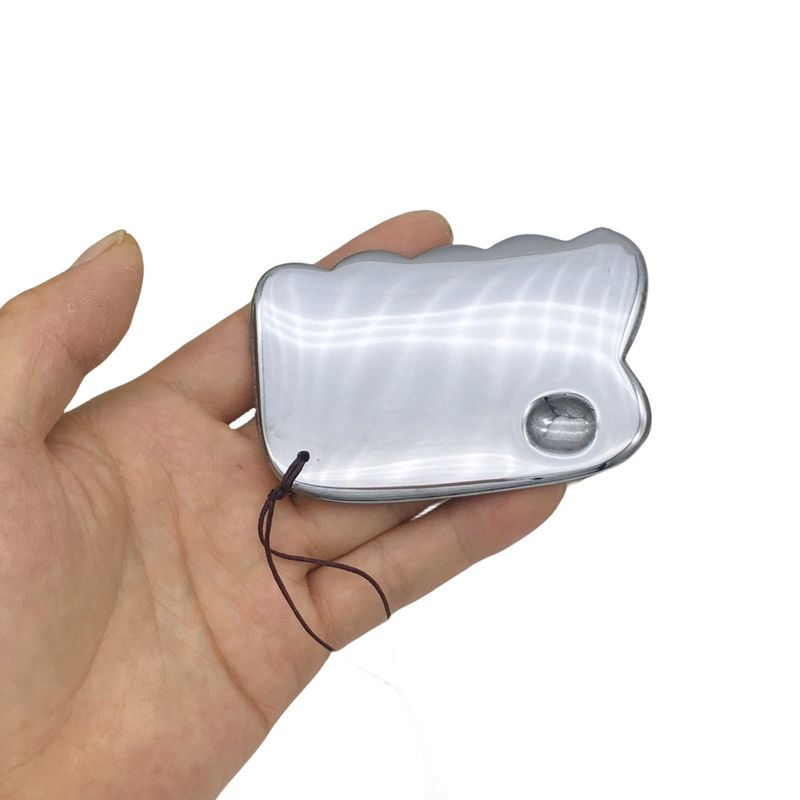 Estilo Terahertz Plate Scraping Massage Tool Gua Sha Guasha Tabela para Massagista de Corpo de Volta Prata