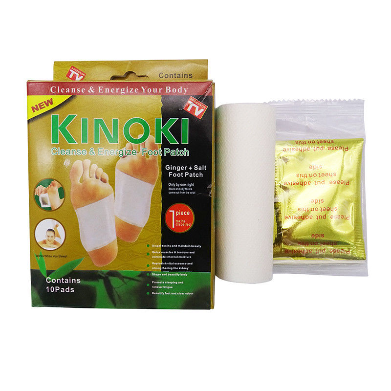 Limpeza natural profunda 10 almofadas para os pés de gengibre e 10 folhas adesivas para aliviar o estresse