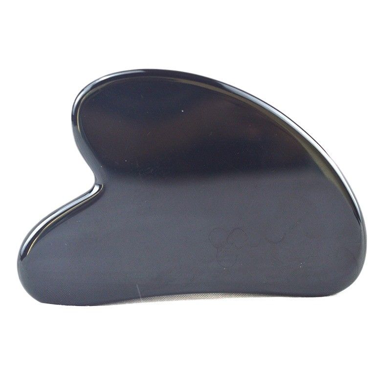 Forma de coração Negro Obsidiana Guasha 100% Jade Natural Gua Sha Scraping Massage Tool Logotipo personalizado para personalização