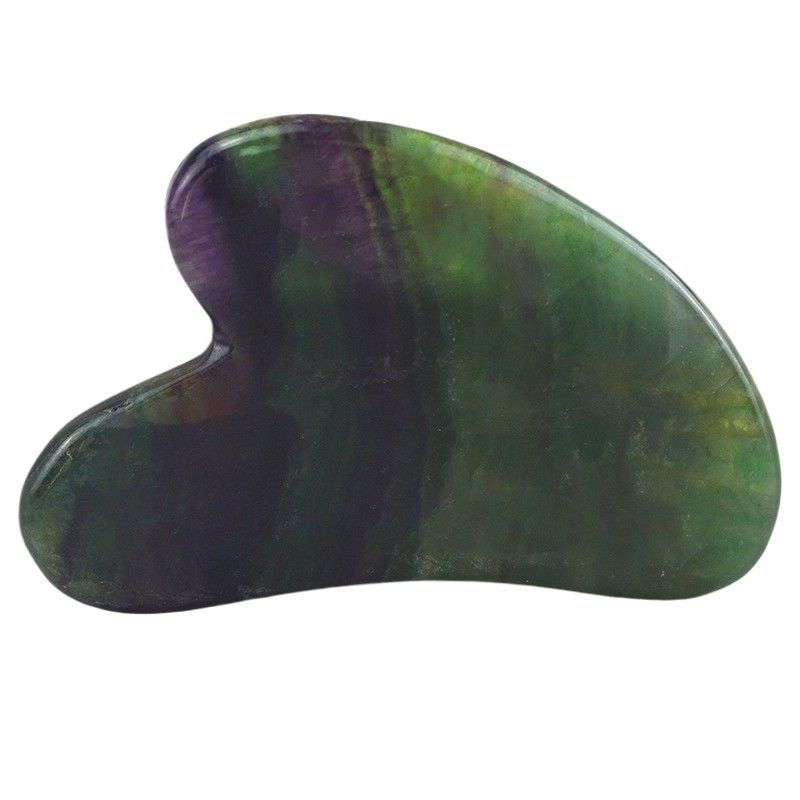 2024 Forma de coração Arco-íris Fluorito Gua Sha Massagem ferramenta de raspagem para Body Spa