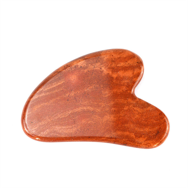 Massagem corporal Ferramenta Guasha de Jaspe Vermelho Pedra de Jade Escrava Facial para Cuidados da Pele Logotipo personalizado Forma de Coração Faça Gua Sha Ferramenta Massagista