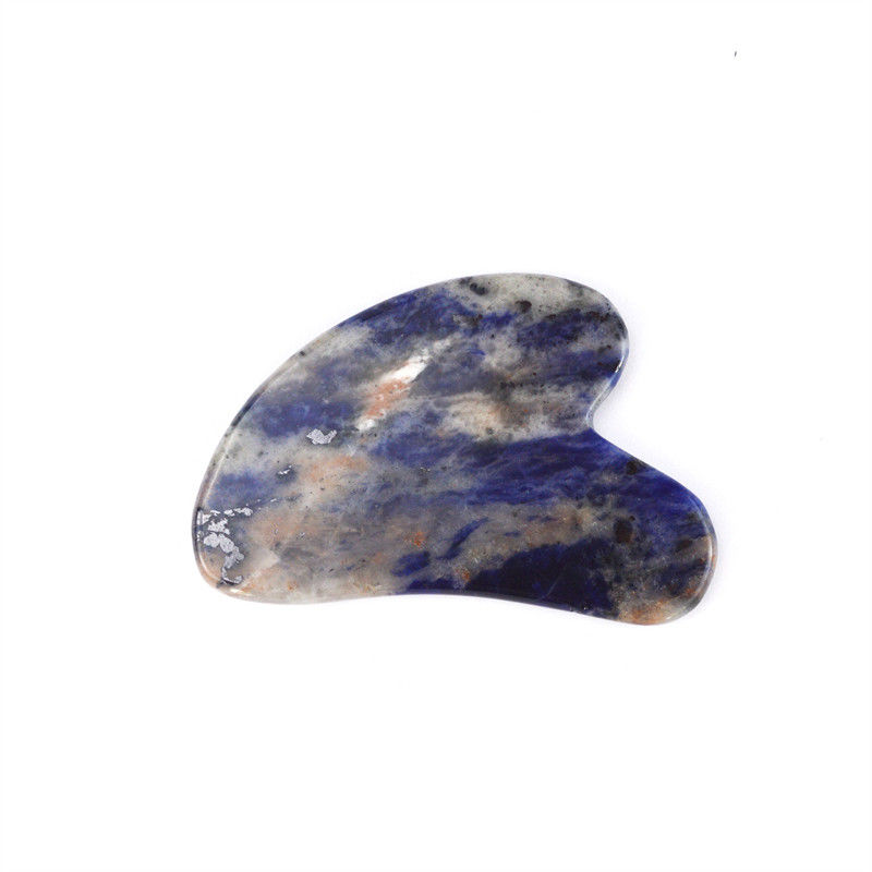 Equipamento de massagem corporal Logotipo personalizado Forma do coração Sodalite natural Gua Sha Stone Auto Cuidado da pele Spa Facial Lifting Salão de beleza