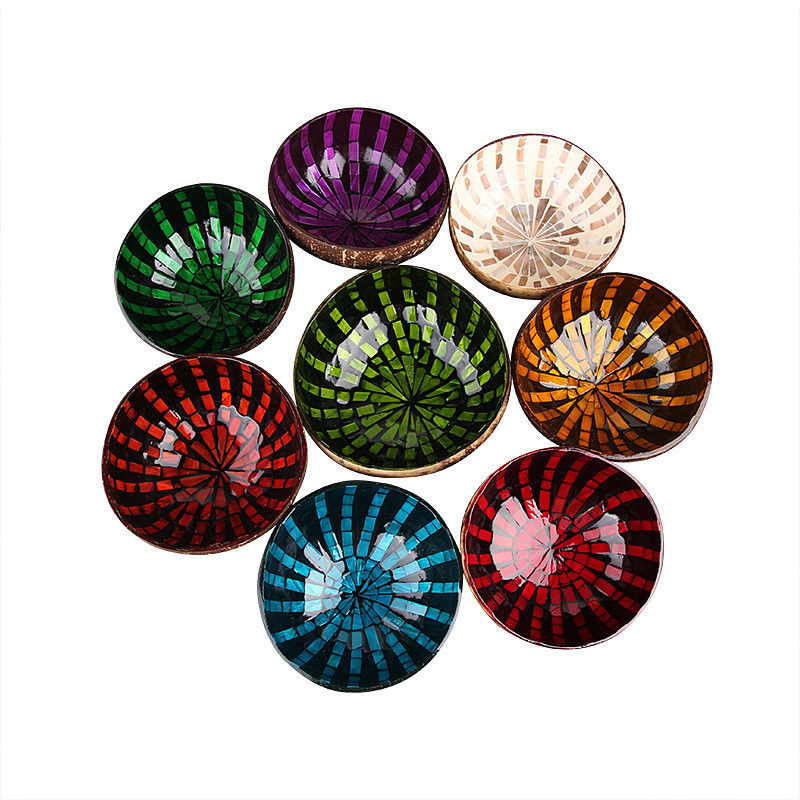 OEM/ODM Aceitável Coco Natural Shell Bowl Design Ornamento Coco Lacado Bowl de Característica Regional