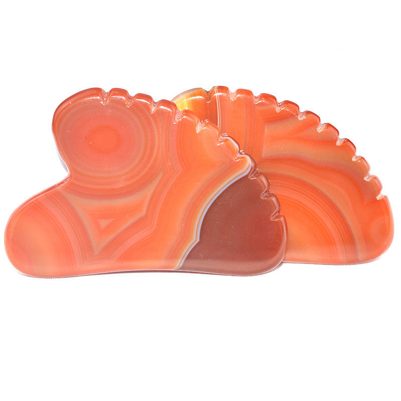 Logotipo personalizado DisponívelD Natural Carnelian Facial Jade Guasha Ferramenta de Cuidados da Pele para Massagem do Corpo Necessidades de Equipamento