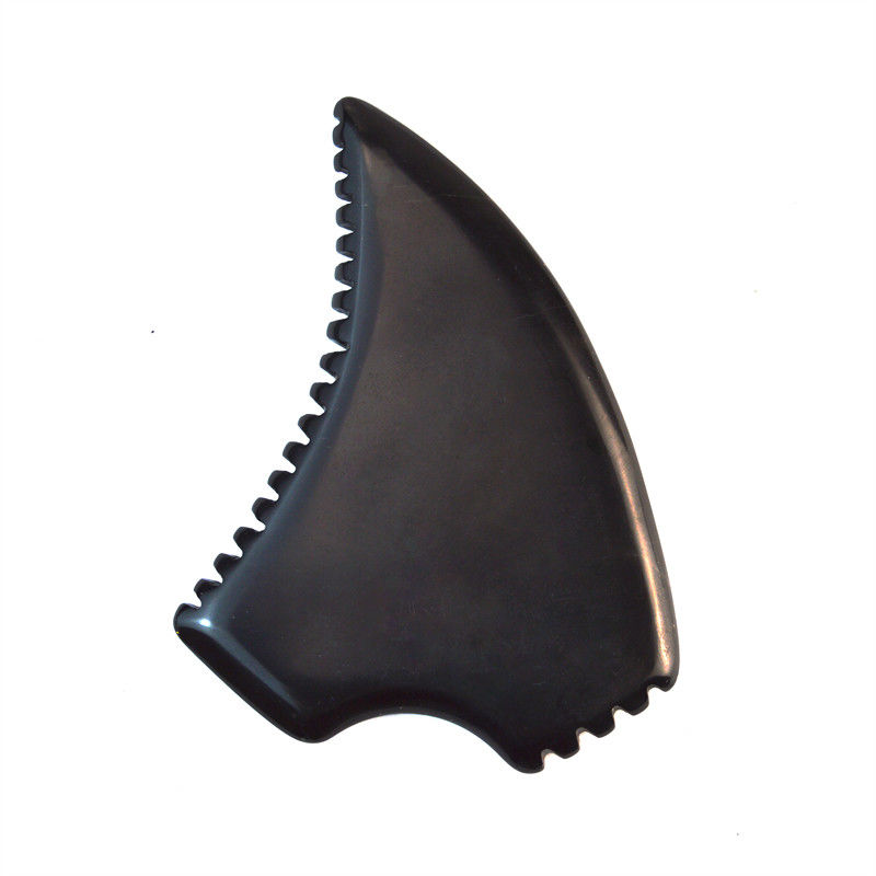 Logotipo personalizado Sawtooth Black Bian Stone Body Facial Massage Guasha Board para 2024 Chegadas e Logotipo personalizado Disponível
