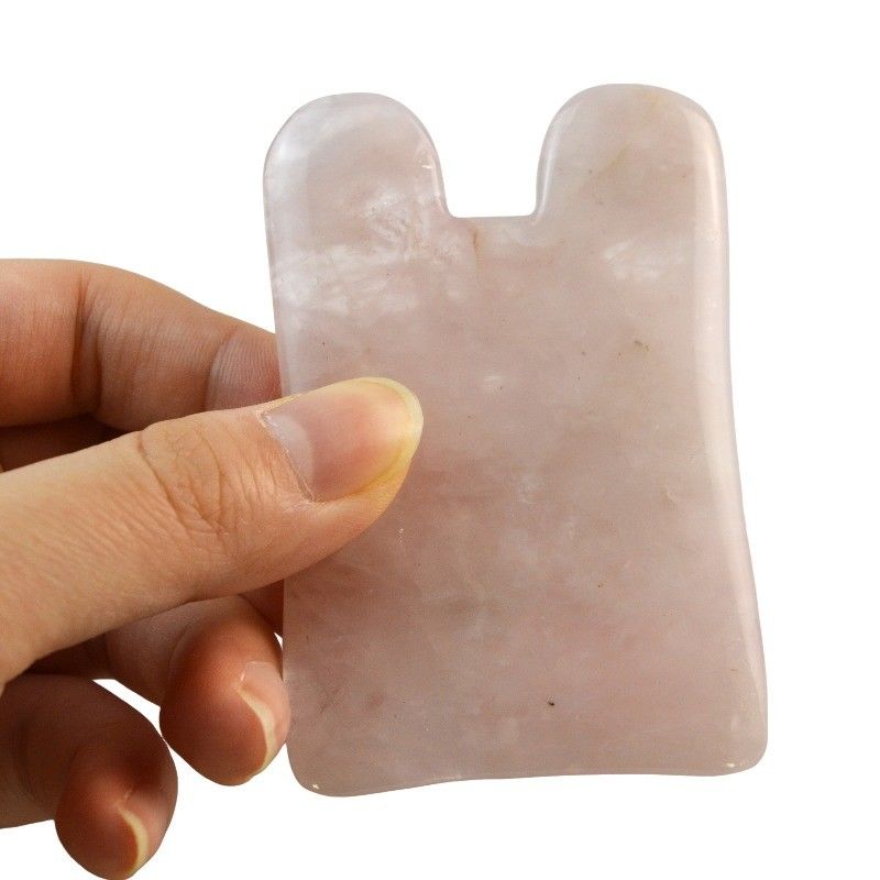 2024 Chegadas Rosa Natural Quartzo Rosa Jade Gua Sha Massagem Pente de Cabelo Massagem Guasha Raspagem de Cabeça Massagem Facial Massagem Ferramenta