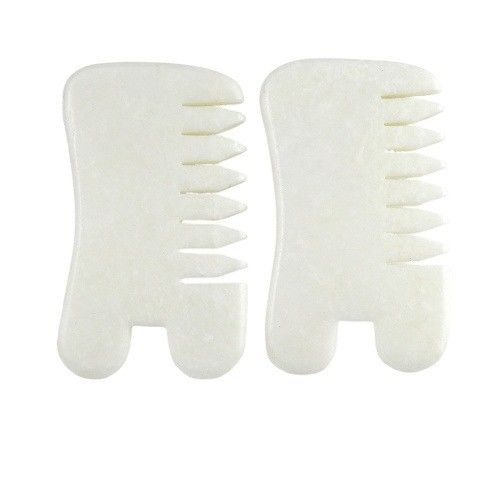 Jade Branco Guasha Hair Salp Ferramentas de Massagem raspagem Ferramenta de Massagem Gua Sha Comb Jade Para Rosto Pescoço Cabeça E Corpo