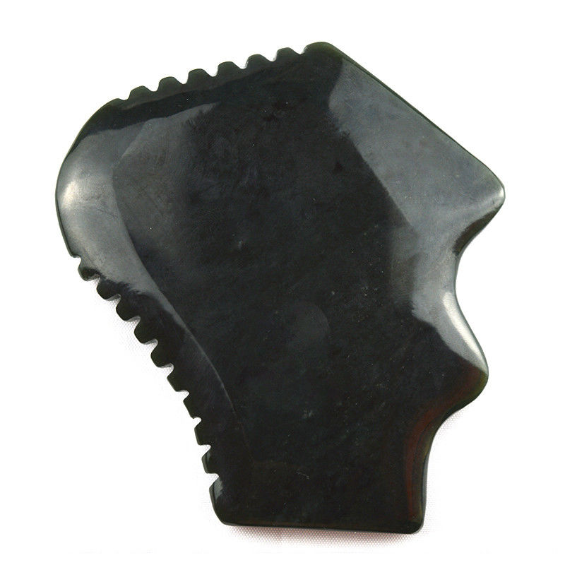 Massagista Facial Nefrita Natural Heitiana Jade Gua Sha Massagem Ferramenta Logotipo Personalizado Guasha Pedra Corpo Auto Cuidado da Pele Spa Salão de Beleza