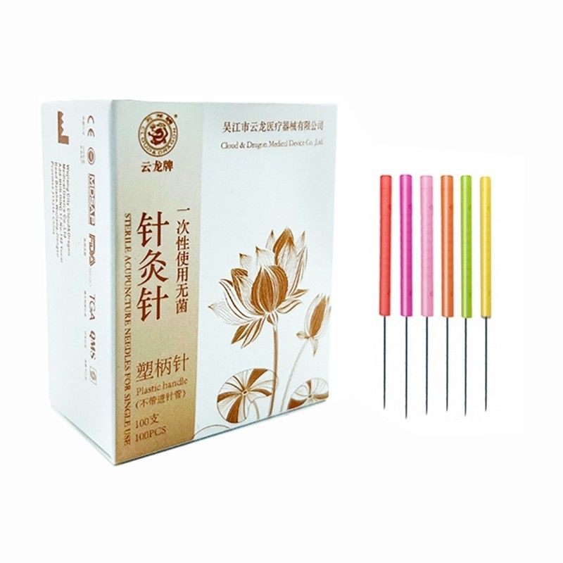 Ferramentas de massagem 100 PCS Menos dor Colourful Plastic Handle Agulhas de acupotomia pequena faca Agulha para logotipo personalizado Disponível