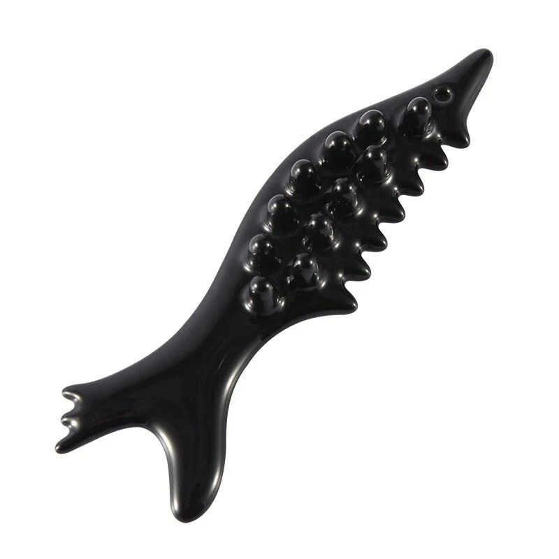 Massagista cerâmico Guasha em forma de peixe OEM/ODM Aceito para relaxamento muscular do rosto olhos pescoço e redução de rugas