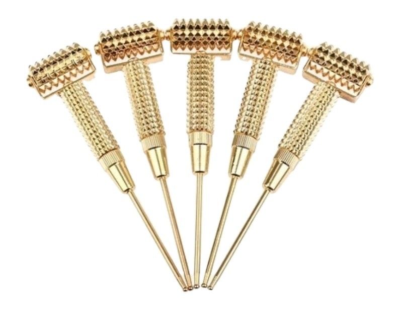 Logotipo personalizado Disponível ferramentas de massagem de cobre puro Guasha massagista ponto de acupuntura acupuntura Gua Sha Roller para beleza