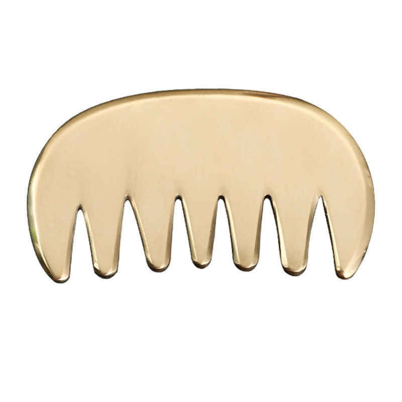 Músculos do Corpo Brass Natural Gua Sha Tabuleiro Escalpe Massagem Pente Guasha Pedra Cabeça Massagista Cuidados com o cabelo Salão de beleza Ferramenta