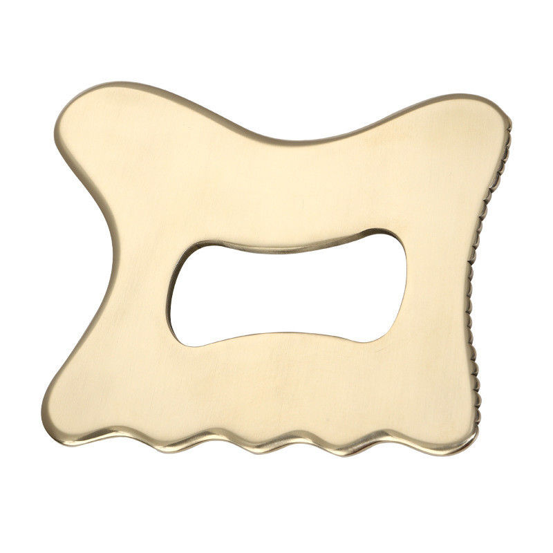 Equipamento de massagem Brass Natural Metal Gua Sha Scraping Board Guasha Facial Spa Massager Skincare Beauty Tool com alça