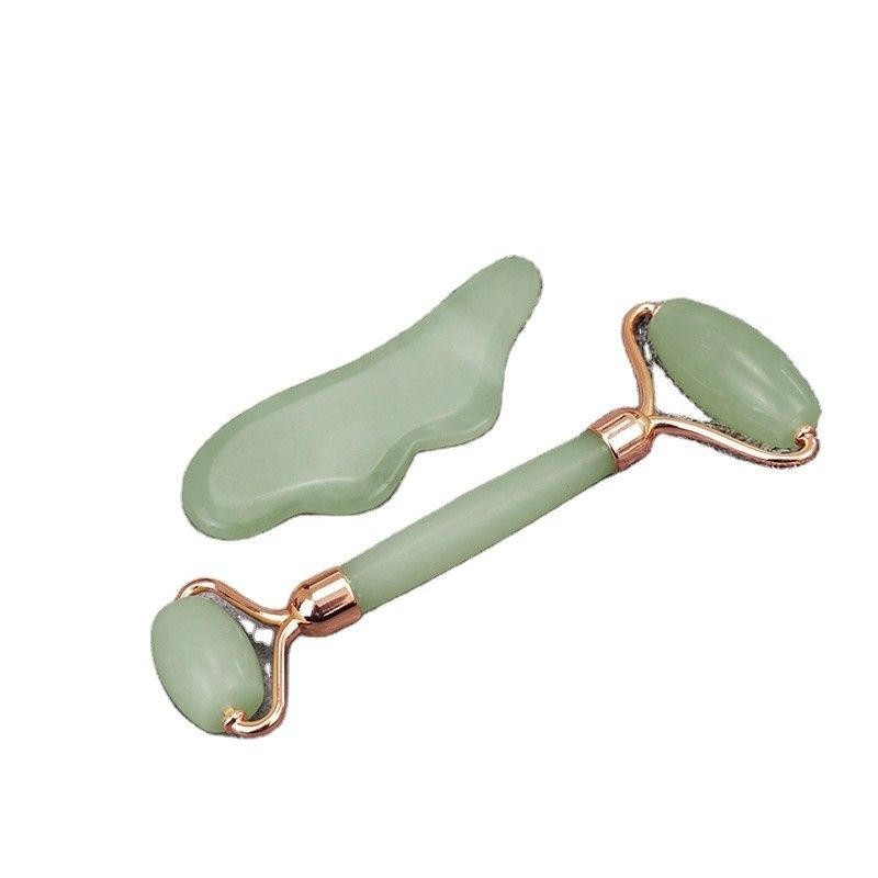Xiuyan Jade Massage Tools 100% Natural Dual Side Jade Stone Face Roller para estimular o fluxo sanguíneo e aliviar o estresse