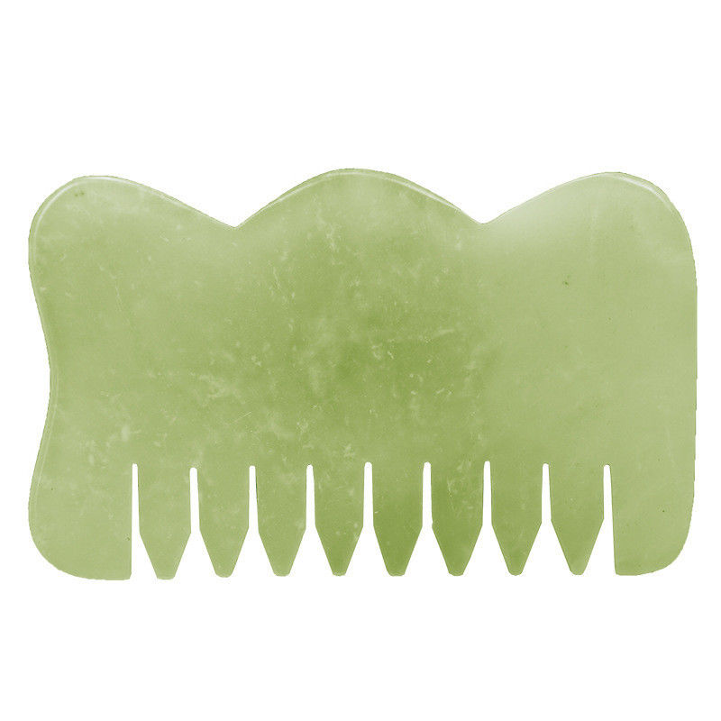 Equipamento de massagem para a cabeça Peite de cabelo de jade Guasha Peite de massagem para beleza e propriedades de jade Xiuyan