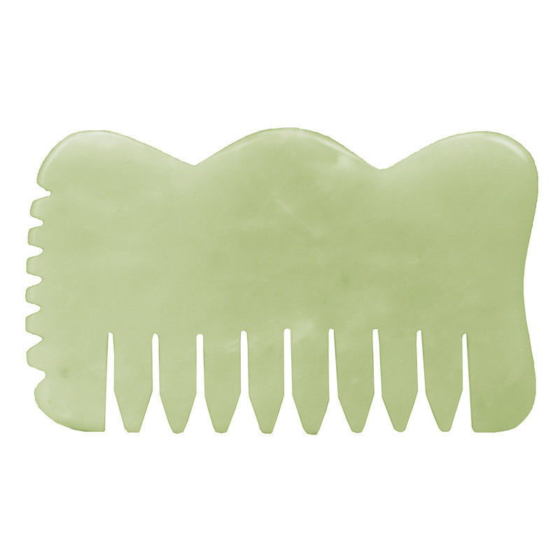 Natural Xiuyan Jade Gua Sha Acupoint Massage Comb Hair para relaxação da cabeça Guasha Comb
