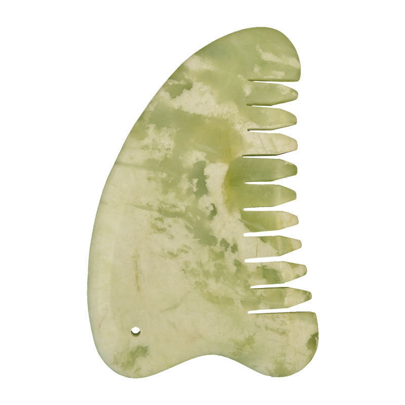 Equipamento de Massagem da Cabeça Xiuyan Jade Natural Gua Sha Acupoint Massagem Peite de Cabelo Scalp Massagista Função de Massagem Muscular