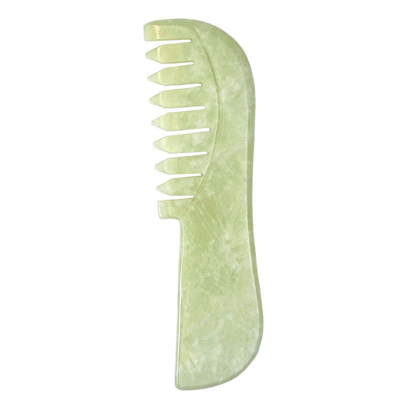 Forneça Green Scraping Jade Gua Sha Stone Massage Facial Guasha Comb Tools Xiuyu Comb com logotipo personalizado Disponível