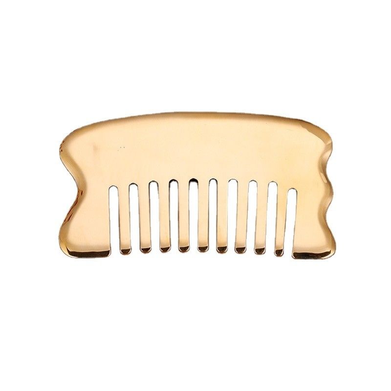 Massagem Muscular Ferramenta de Massagem da Cabeça Logotipo Personalizado Ferramenta de Massagem do Scalpo Quadrado Brass Gua Sha Comb Metal Copper Gua Sha Comb