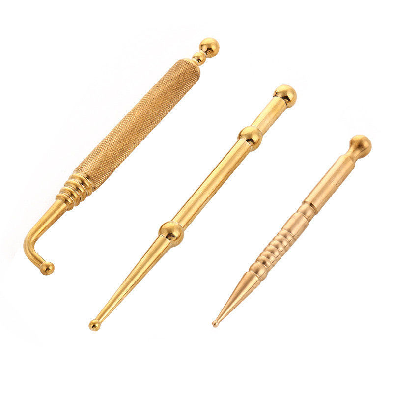 Ferramentas de massagem Acupuntura Ferramenta de terapia para latão cobre Reflexologia manual caneta Cuidados com a saúde do corpo Terapia de tecidos Massagem