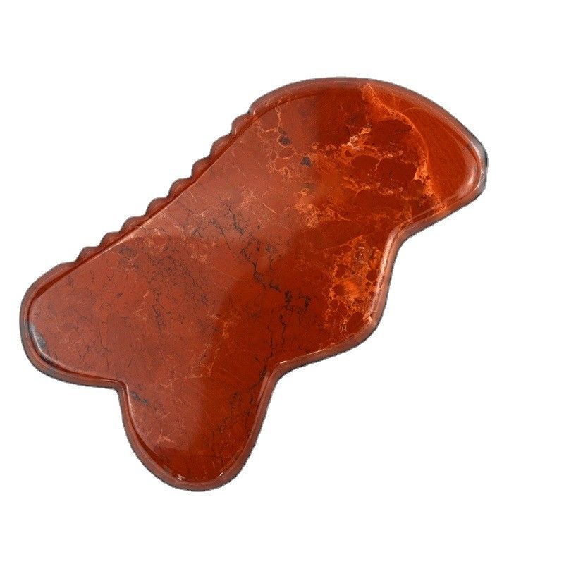 Logotipo personalizado Jaspe Vermelho GuaSha Pedra raspando ferramenta de massagem para músculos do corpo e massagem