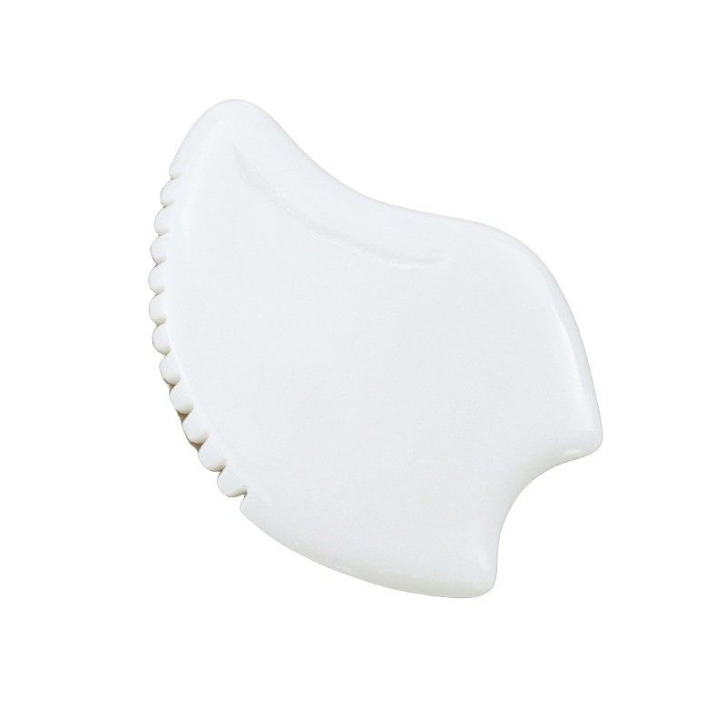 Equipamento de massagem best seller Massagem facial personalizada de jade branco Ferramentas de Guasha para o rosto Pedra de jade Massagem Gua Sha Tabela