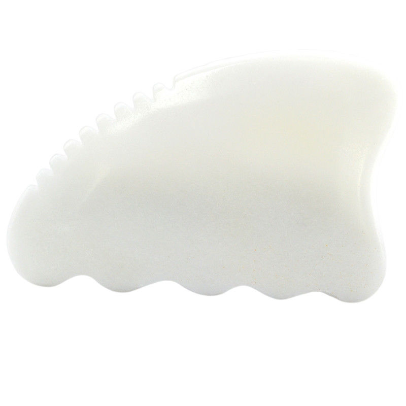 Logotipo personalizado Disponível White Jade Gua Sha Stone Massager Facial para Tratamento Anti-Aging