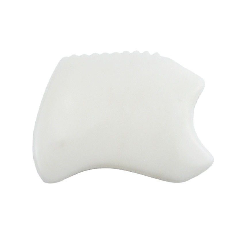 Massagista do corpo mais recente estilo puro natural de jade branco Facial anti-envelhecimento Gua Sha Tabela Pedra preciosa Cuidados da pele Massagem Pedra de jade Guasha Ferramenta