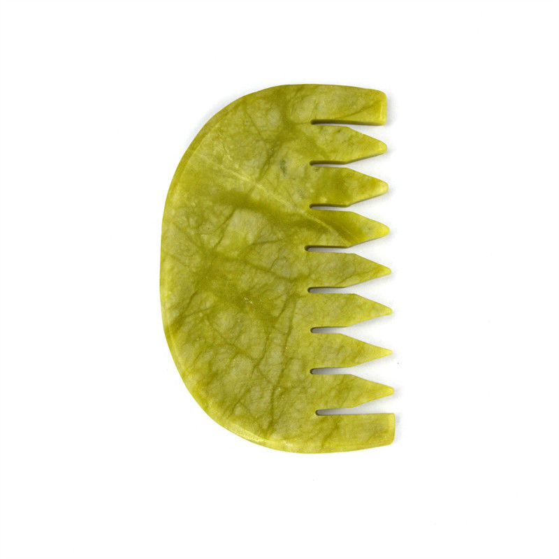 Logotipo Personalizado Logotipo DisponívelPuro Natural Xiuyan Jade Stone Comb Head Scalp Guasha Massage Tool Low MOQ Gua Sha Comb
