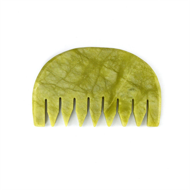 Peito de massagem estilo natural Xiuyan Jade Gua Sha Scalp Guasha Cabeça de pedra Massagista de cabelo Salão de beleza