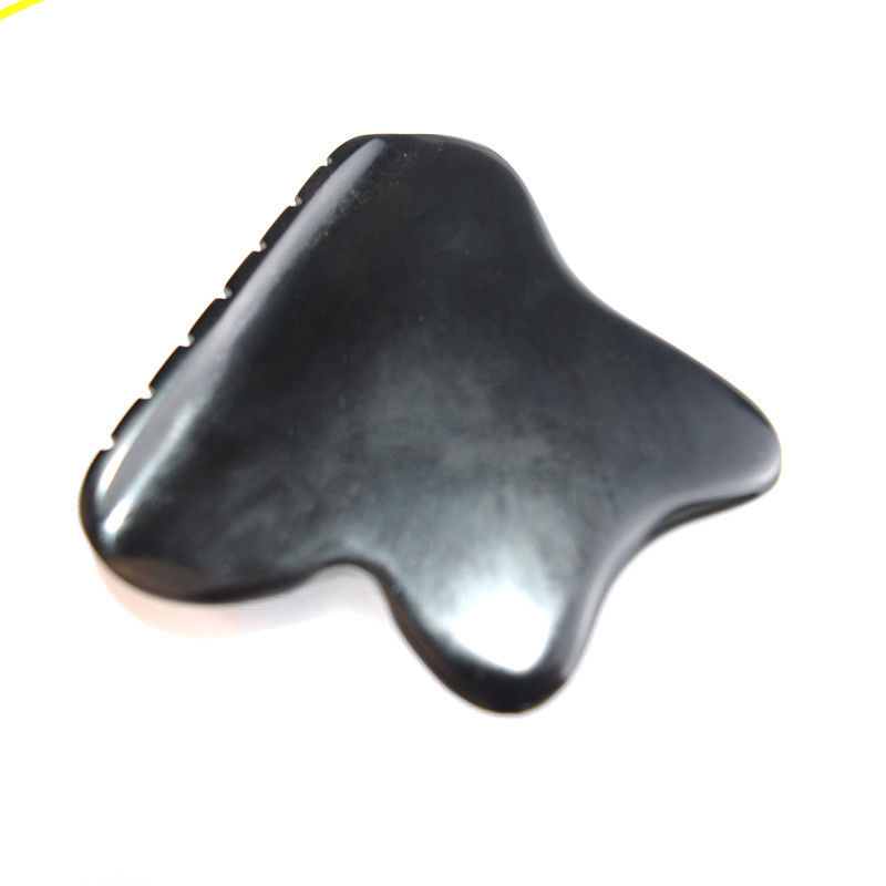 Cabeça de Massagem Cabeça Guasha Ferramenta Jade Gua Sha Pedra com Natureza Preto Bianstone Face Propriedades Guasha
