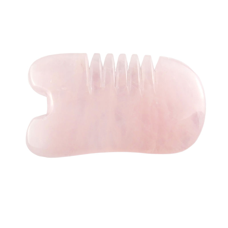 Rosa Quartz Gua Sha Comb Peixe Forma Produto de Cuidados da Cabeça para Massagem Natural de Cristal