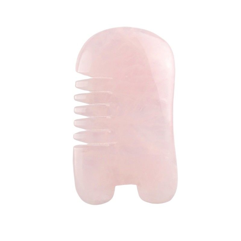 Rose Quartz Gua Sha Scalp Massage Comb Tool para Massage Head Tools Self Skin Care Spa Facial Lifting Beauty Equipamento