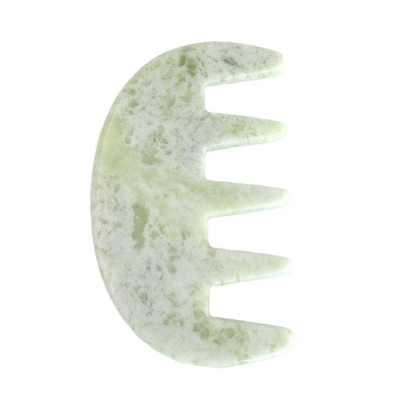Massagista Facial Pedra de Jade Gua Sha Comb Cabeça Escalpe Guasha Massagem Ferramenta para Massagem de Todo o Corpo Área Logotipo personalizado