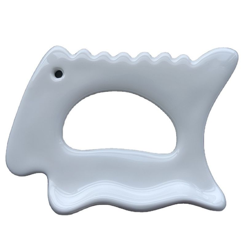 Quadro de raspagem de ferramentas faciais Gua Sha de cerâmica para design popular Guasha Massager de corpo de barro branco