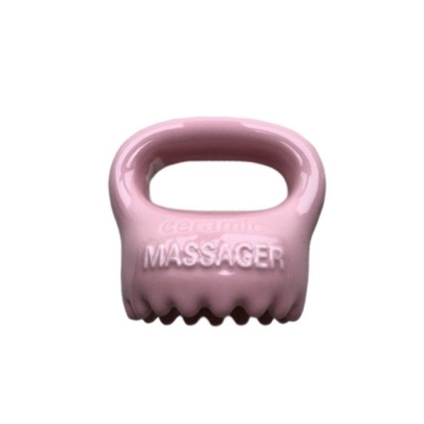Equipamento de massagem corporal Casa de cerâmica Cor rosa Gua Sha Ferramenta de massagem do couro cabeludo com alça e spa Massagista de beleza relaxante