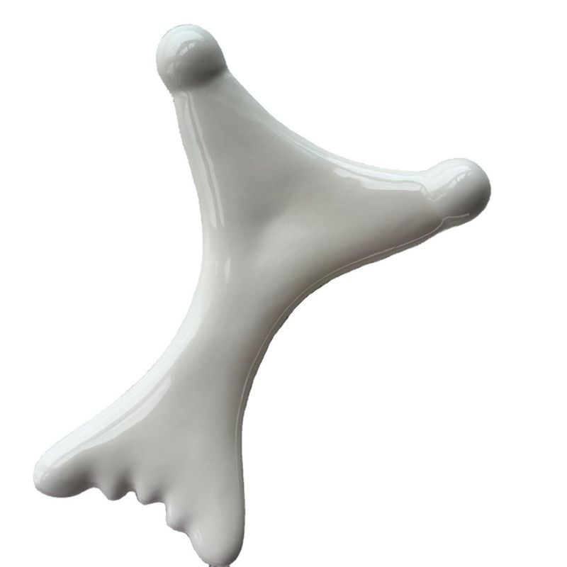 Equipamento de massagem corporal Quadro de Gua Sha de cerâmica branca Terapia anti-celulite para massagem facial