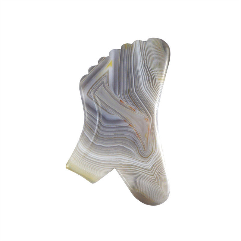 Logotipo personalizado DisponívelD 100% Agate Cinza Natural Gua Sha Massagem Ferramenta para Cuidados Pessoais da Pele Spa Facial Elevação de Beleza Equipamento