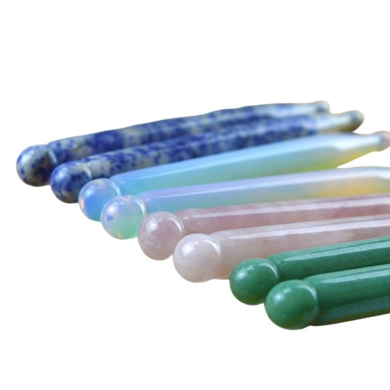 Ferramentas de massagem coloridas cristal natural Guasha Massage Pen Acupuntura Terapia Ferramenta para Cuidados com a Saúde do Corpo Terapia Gua Sha Massage Stick