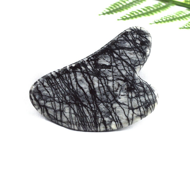 Drainagem linfática do corpo inteiro Forma do coração Picasso Jasper Gua Sha Scraping Massage Board Guasha Stone Facial Body Massager