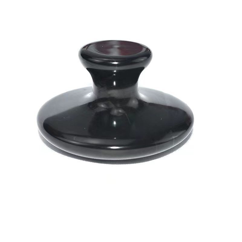 Ferramenta de Massagem Corporal 2024 Pedra Bian Negra Grande Forma de Fungo Gua Sha Massagista para Massagem Facial e Cuidados de Saúde 55mm*35mm