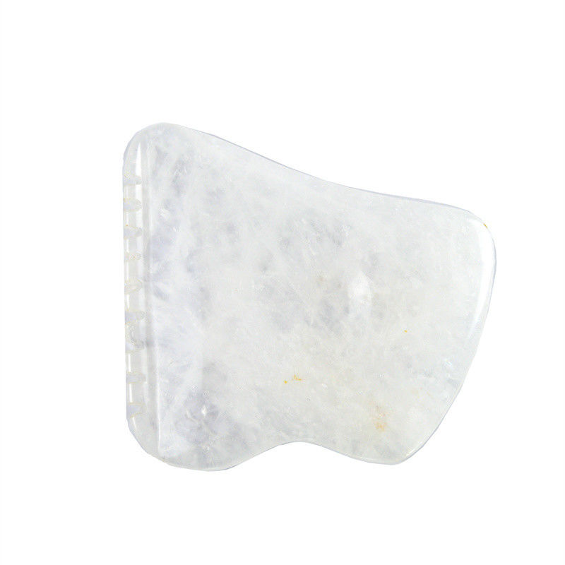 Ferramenta de tabuleiro em forma de Gua Sha de quartzo claro para saúde da pele do rosto e pescoço OEM/ODM aceito