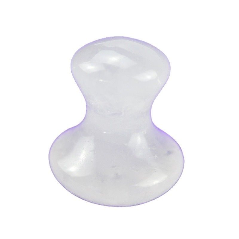 Pedra de raspagem de Gua Sha em forma de cogumelo de quartzo quente e claro para massagem muscular do corpo inteiro e tratamento facial