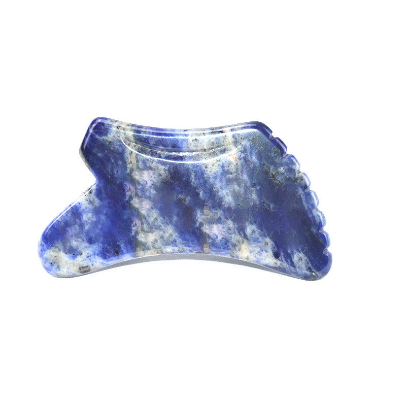 Blue Sodalite Stone Gua Sha Body Scraping Massage Tool Função de controle manual com fio para rosto e corpo
