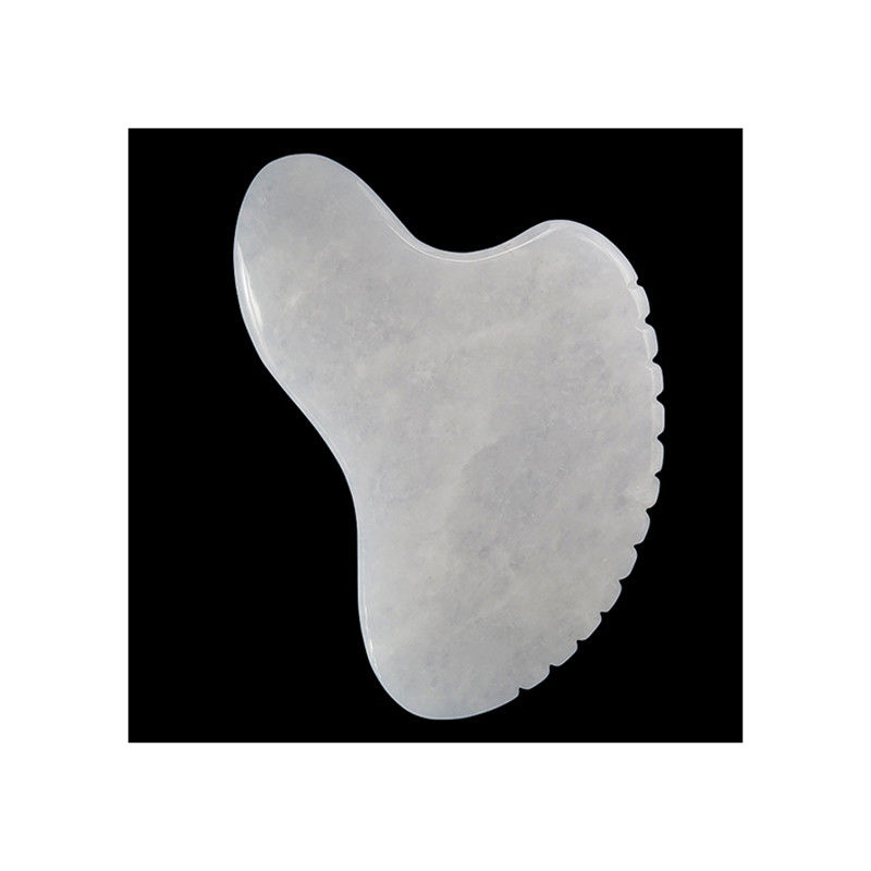 Logotipo personalizado Coração de cristal em forma de pedra de jade branca Gua Sha Escrava ferramenta de massagem para acupuntura terapia massagista facial