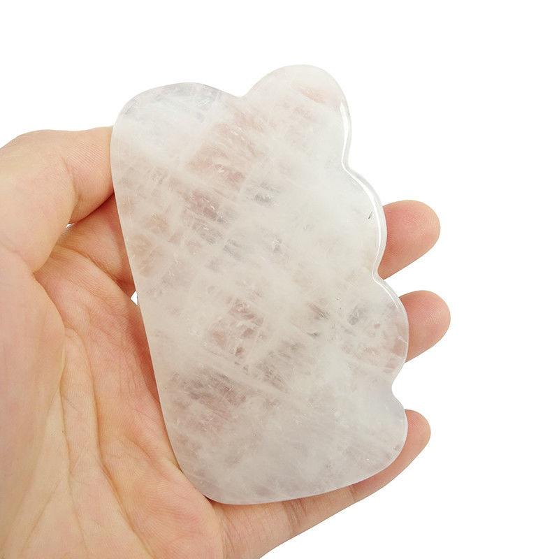 Gua Sha de Cristal Branco Jade Natural Guasha Ferramentas Faciais para Massagem Corporal SPA Acupuntura Rosto Pescoço e Olhos Cuidados da Pele Presente