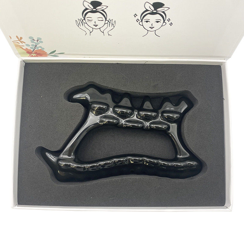 Ferramenta de massagem para cuidados de saúde pessoal Negro Cerâmica Gua Sha Tratamento facial e corporal Equipamento de cuidados de beleza
