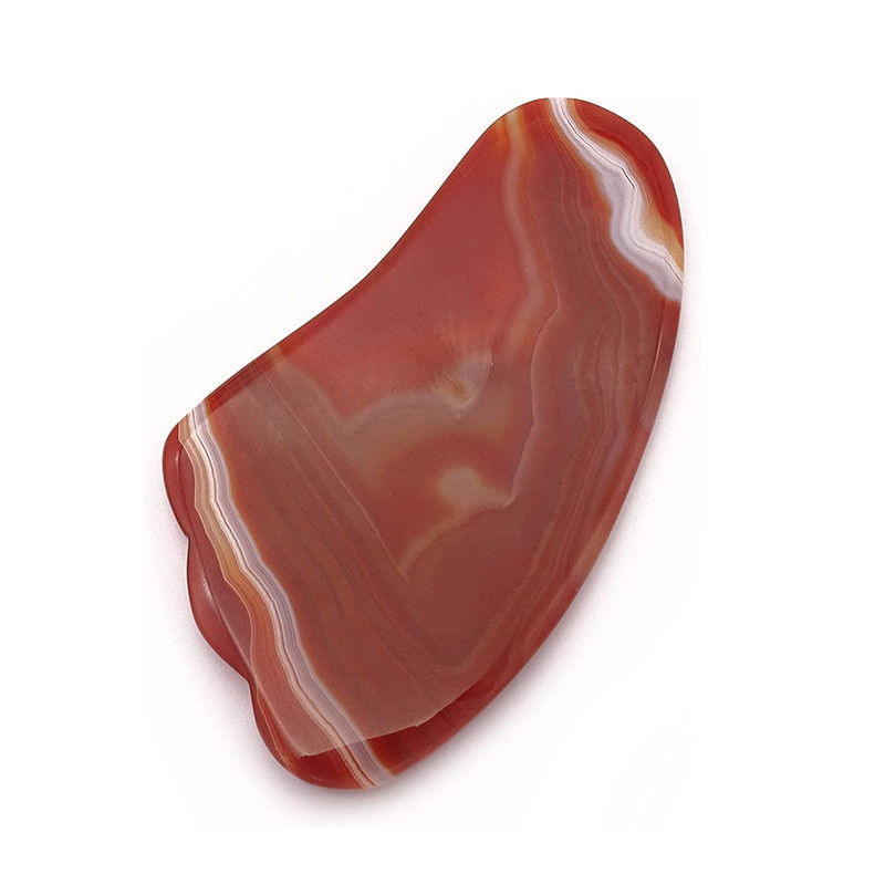 Função de elevação facial Red Agate Crystal Quartz Gua Sha Scrapping Plate para portátil