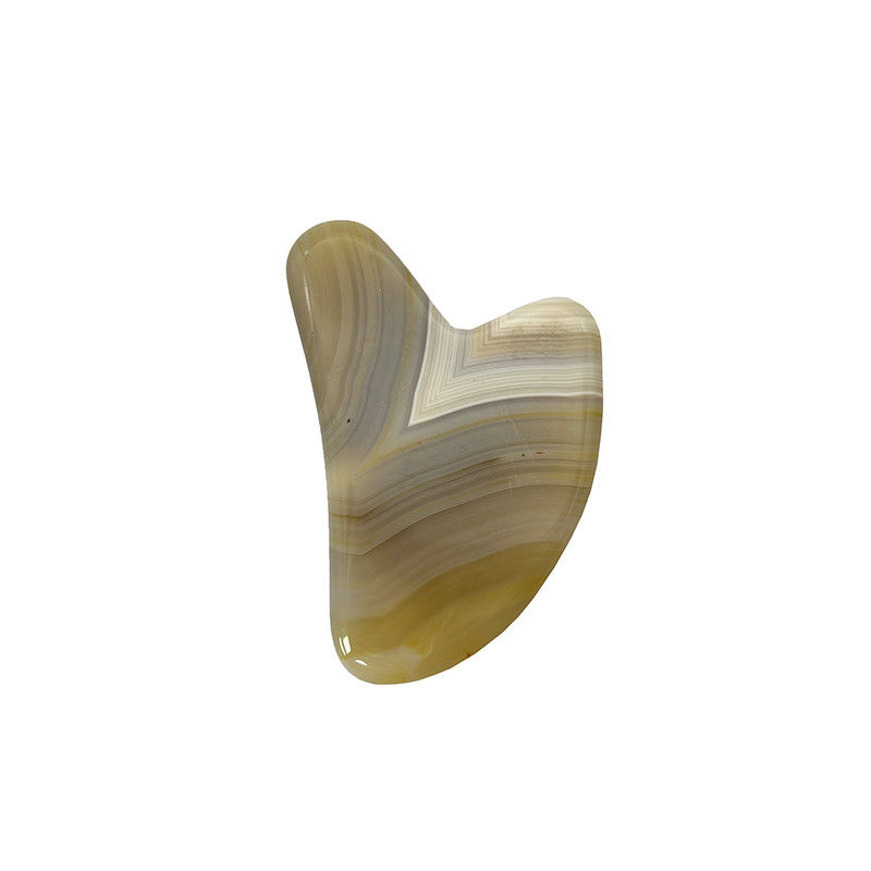 Massagem de Gua Sha em forma de coração em forma de jade para reparação das mãos e levantamento natural da pele